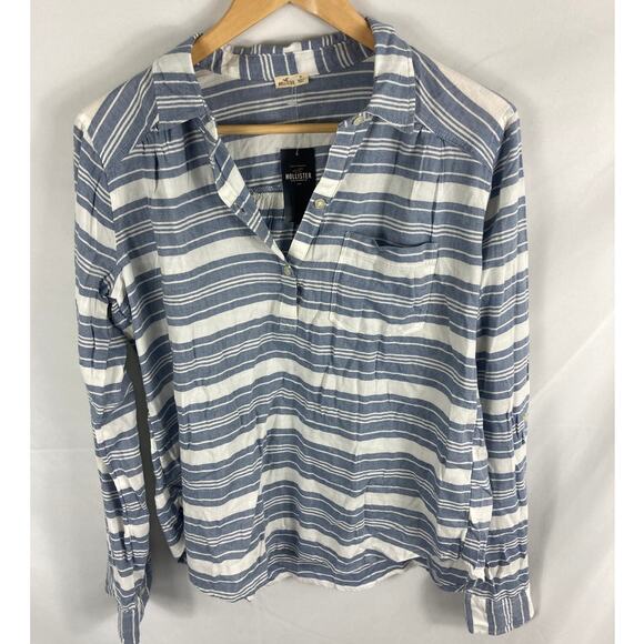 NWT Hollister Co Striped V Neck Hi Low Top Size Medium - Picture 1 of 8